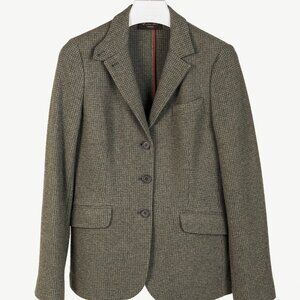 Loro Piana Green Houndstooth Cashmere-Blend Blazer